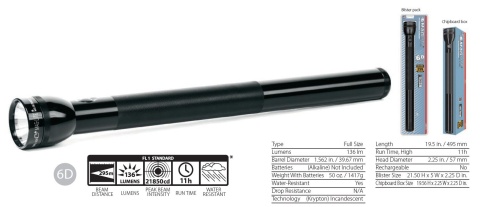 Maglite 6D Black plus LED Maglite 6D Black plus LED