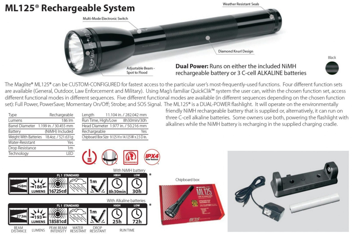 Maglite ML125 Rechargeable LED Maglite ML125 Rechargeable LED