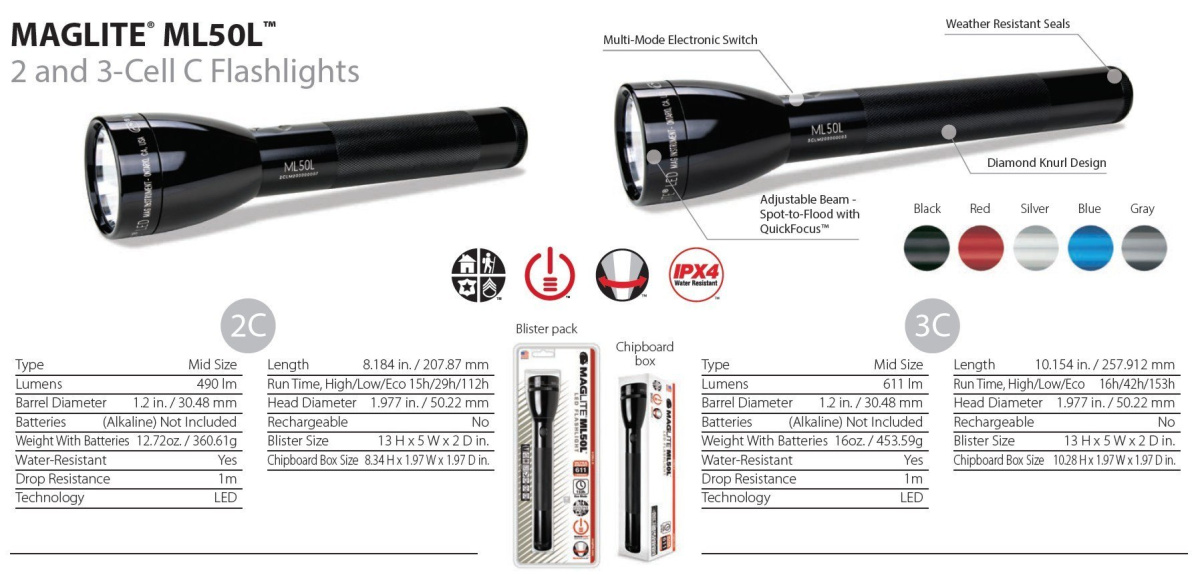 Maglite ML50L 3C LED Black
