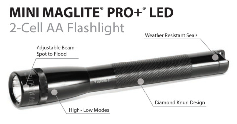 Mini Maglite AA PRO+ LED Black Mini Maglite AA PRO+ LED Black